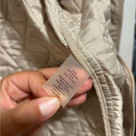 Talbots Quilted Barn Jacket Khaki PL - Picture 7 of 12